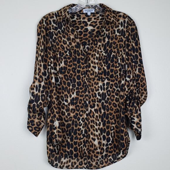 Express Tops - Express | Portofino Animal Printed Blouse in size SMALL